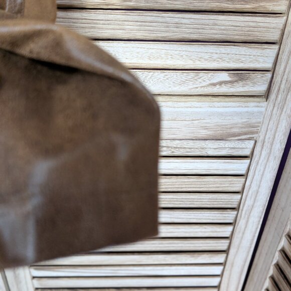 Allison Daley Faux Leather Open Front Jacket Brown Size 18W - Picture 5 of 11